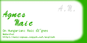 agnes maic business card